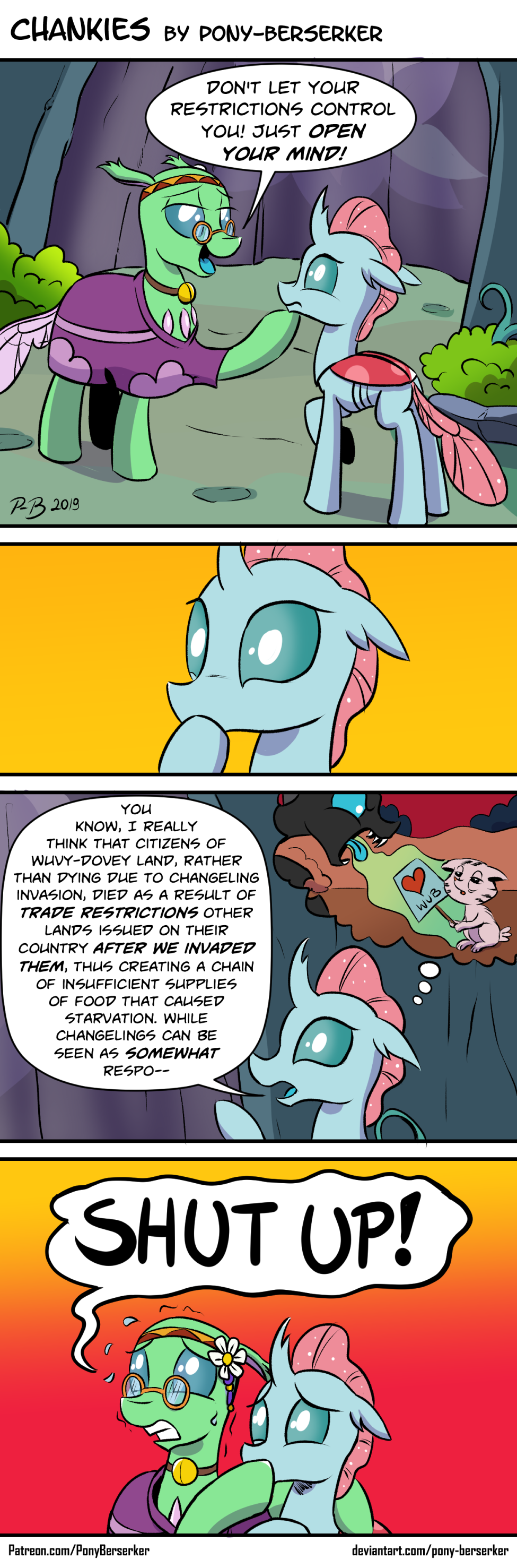2019 absurd_res changeling comic dialogue english_text eyewear female free_love_(mlp) friendship_is_magic glasses hi_res my_little_pony ocellus_(mlp) pony-berserker text