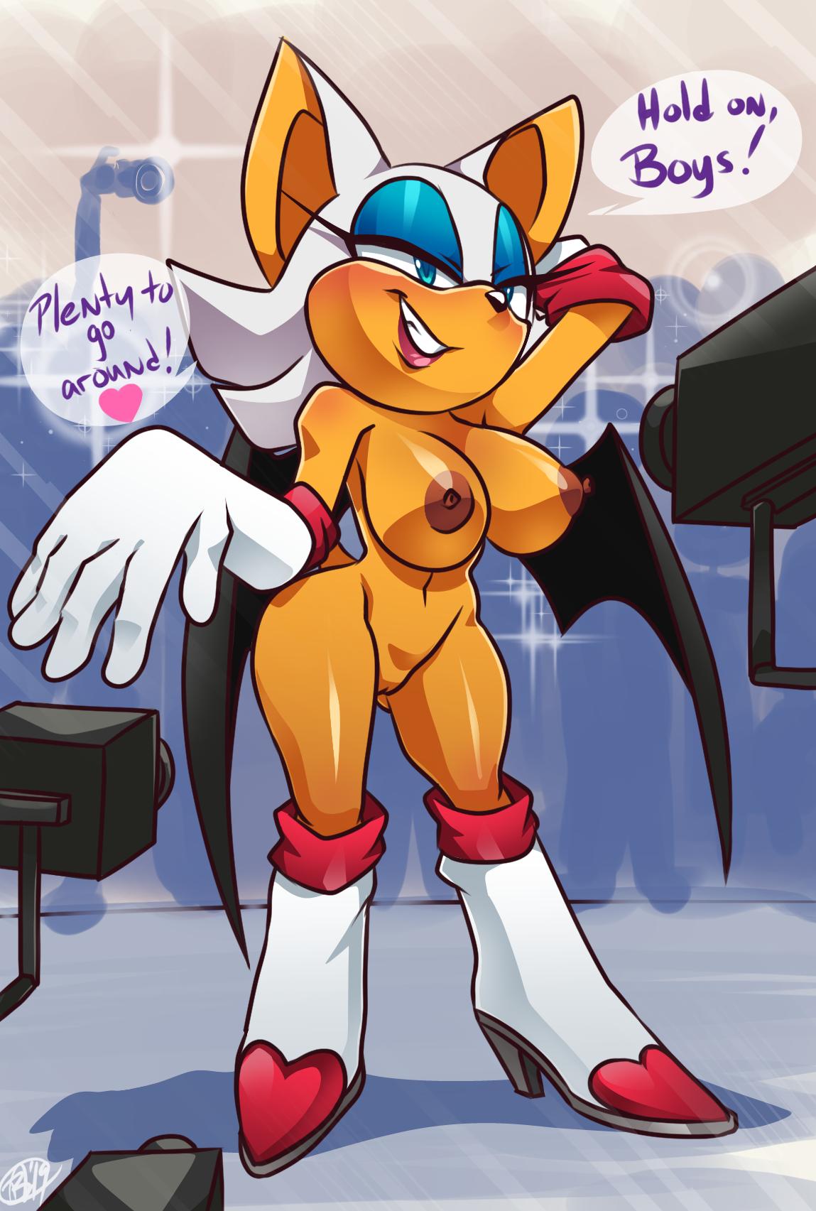 2019 anthro areola breasts camera chiropteran clothing eyelashes female fur gloves gritz hi_res high_heeled_boots mammal membranous_wings nipples nude paparazzi photography pussy rouge_the_bat sega solo sonic_(series) video_games white_fur wings