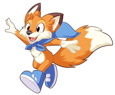 alpha_channel canid canine cape clothing footwear fox fur happy low_res lucky_the_fox male mammal open_mouth paws running shoes simple_background standing super_lucky's_tale transparent_background