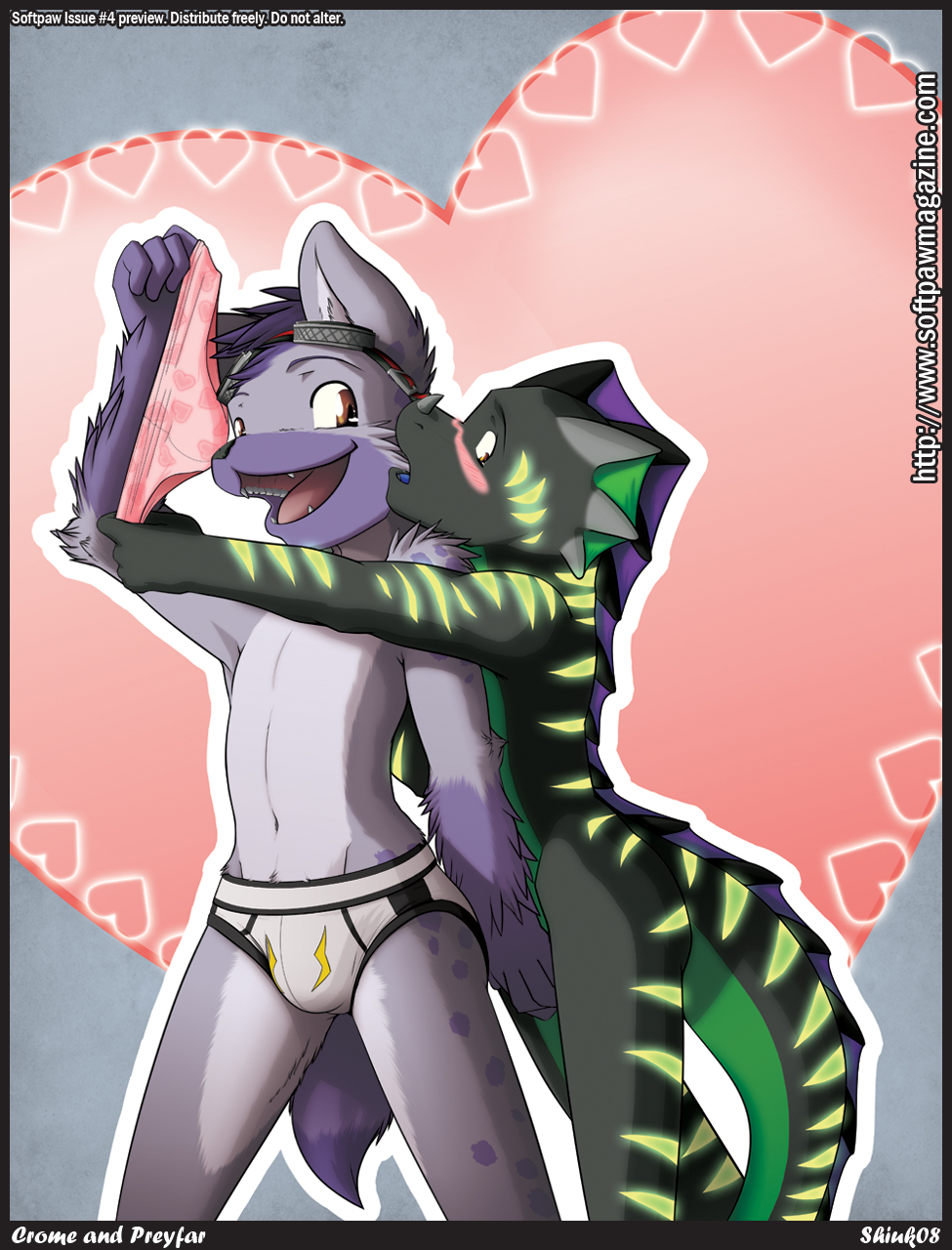 &lt;3 2008 anthro avoid_posting blush briefs bulge clothed clothing crome cub dragon duo embarrassed eyewear goggles goggles_on_head grope hi_res hyaenid lizard male male/male mammal nude panties preyfar reptile scalie shiuk softpaw spotted_hyena underwear young