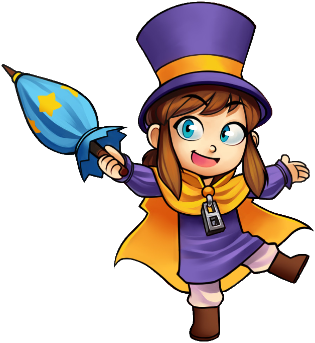 a_hat_in_time blue_eyes brown_hair cape clothed clothing coat eyebrows eyebrows_visible_through_hair female female_focus female_only hair hat hat_kid holding holding_object jenna_brown looking_at_viewer official_art open_mouth pants parasol pose shoes solo solo_focus tongue top_hat video_games zipper