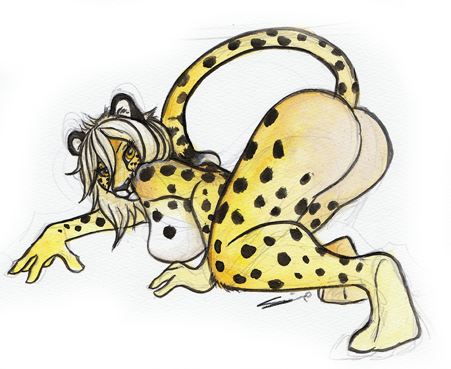 butt cheetah felid feline female mammal shiverz solo