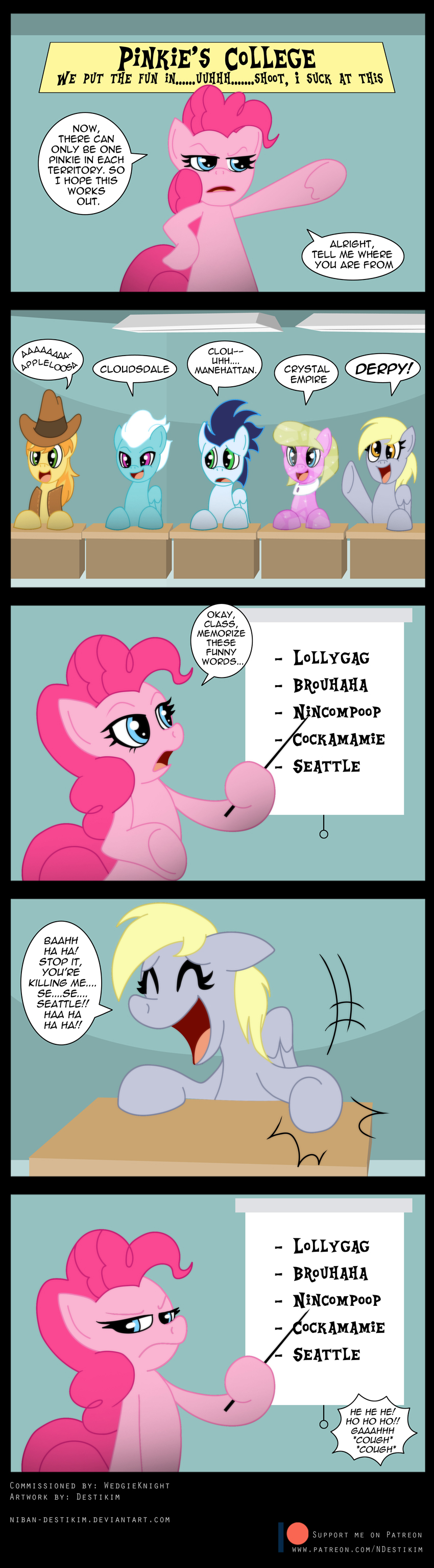 2019 absurd_res annoyed braeburn_(mlp) clothing comic derpy_hooves_(mlp) dialogue earth_pony english_text equid equine female feral fleetfoot_(mlp) friendship_is_magic frown hair hat headgear headwear hi_res horse looking_at_viewer male mammal my_little_pony niban-destikim pinkie_pie_(mlp) pony pterippus soarin_(mlp) solo speech_bubble text wings wonderbolts_(mlp)