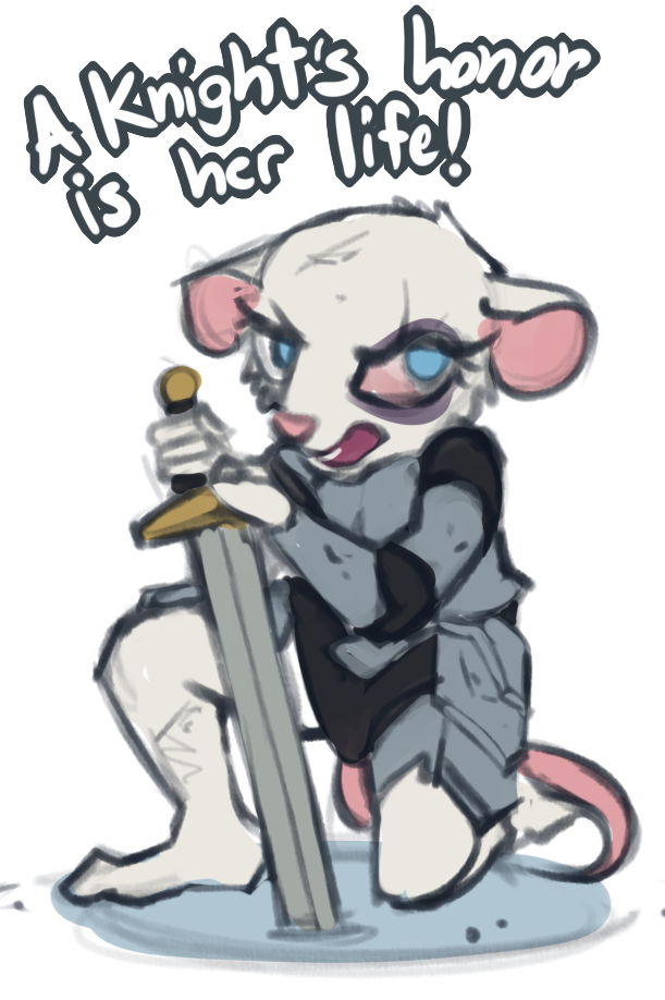 female knight mammal marsminer mattea_black mouse murid murine rodent solo wounded