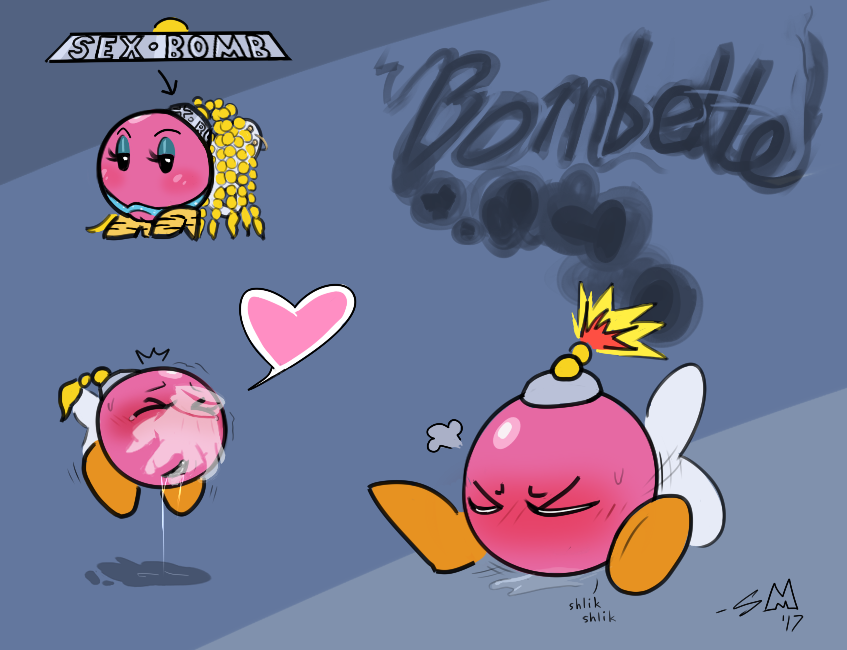 alternate_species blush bob-omb bodily_fluids bombette clothing digital_media_(artwork) disembodied_hand female fingering footwear genital_fluids gloves handwear high_heels makeup mario_bros masturbation nintendo not_furry paper_mario piercing pussy shoes shroudedmouse simple_background smoke video_games waddling_head