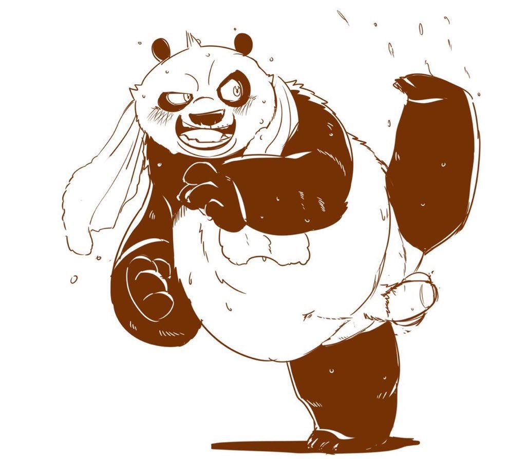 2019 anthro balls belly blush dreamworks flaccid giant_panda humanoid_hands humanoid_penis kung_fu_panda male mammal moku_nameko navel overweight overweight_male penis po solo ursid wet whtie_background