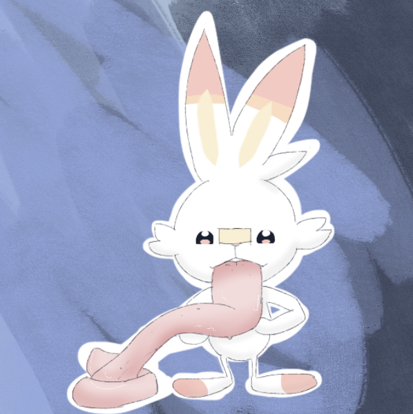 2019 absurdly_long_tongue anthro digital_media_(artwork) long_tongue looking_at_viewer nintendo nude pok&eacute;mon pok&eacute;mon_(species) scorbunny standing tongue tongue_out unknown_artist video_games