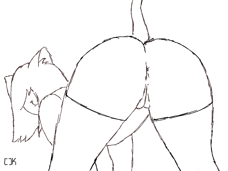 2019 4:3 all_fours animated anthro anus ass_up bent_over big_butt butt clothed clothing domestic_cat felid feline felis female hair hair_over_eyes leggings legwear long_hair loop mammal monochrome partially_clothed pussy signature sketch solo theunokcringe twerking