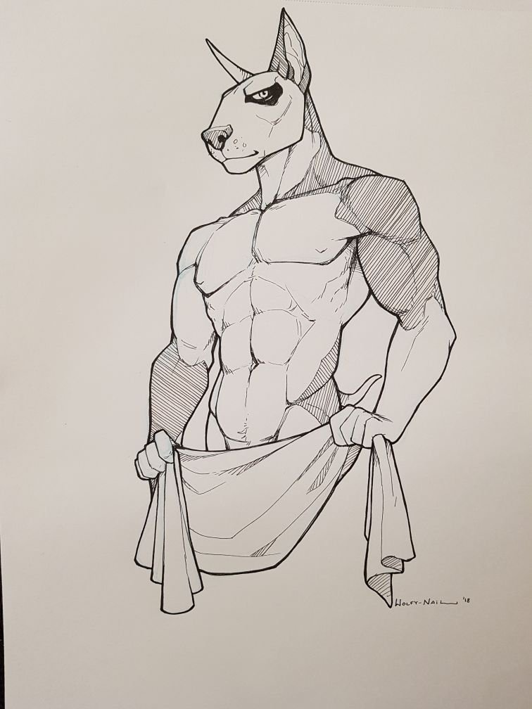 abs anthro biceps canid canine canis domestic_dog invalid_color invalid_tag male mammal muscular muscular_male nipples obliques pecs ribs rincon_stockade ryker_(wildering) serratus_anterior solo towel triceps wildering wolfy-nail