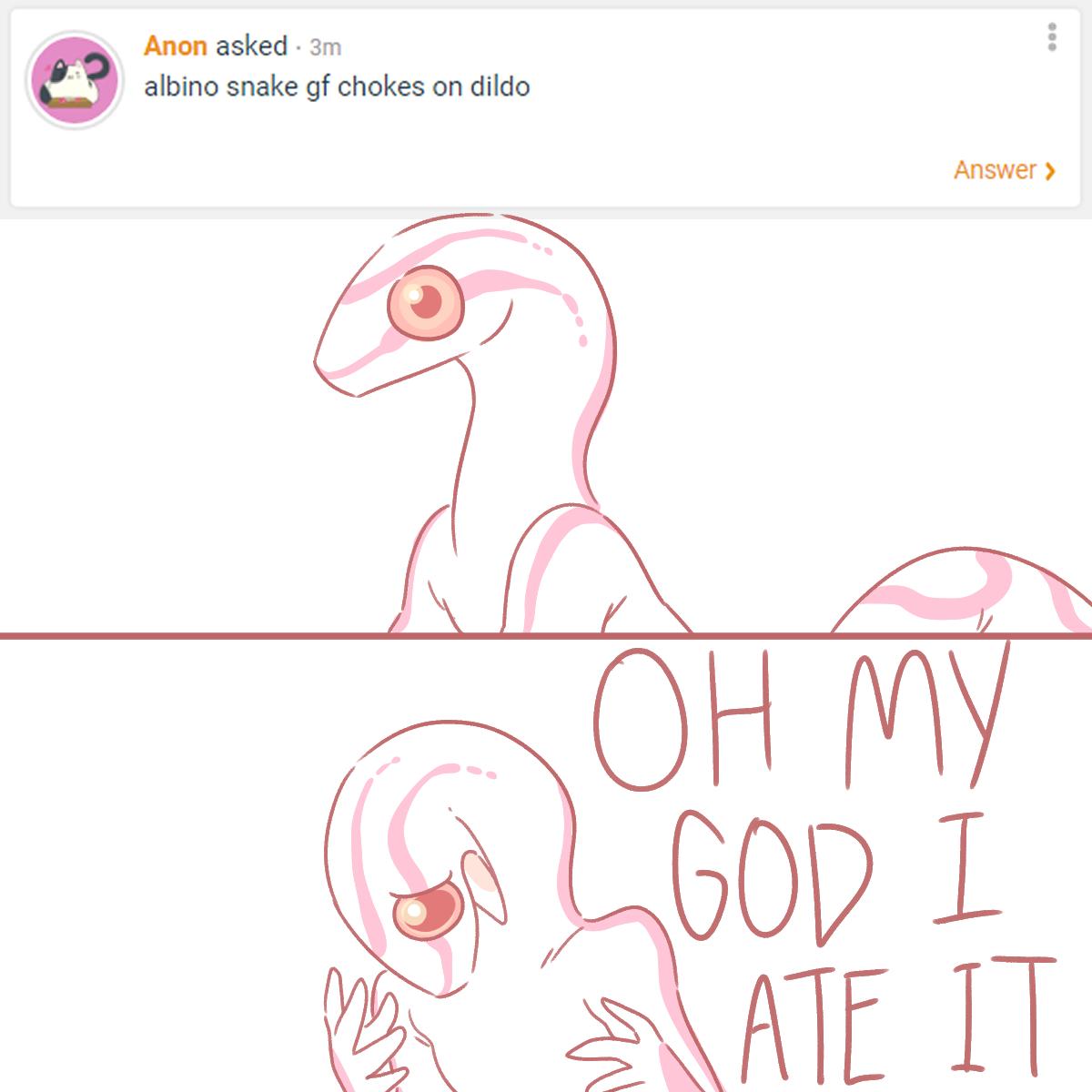 1:1 2019 albino albino_snake_girlfriend ambiguous_gender anthro ask_blog colubrid comic corn_snake digital_media_(artwork) english_text glacierclear hi_res humor lampropeltini nude open_mouth rat_snake red_eyes reptile scalie simple_background snake solo text