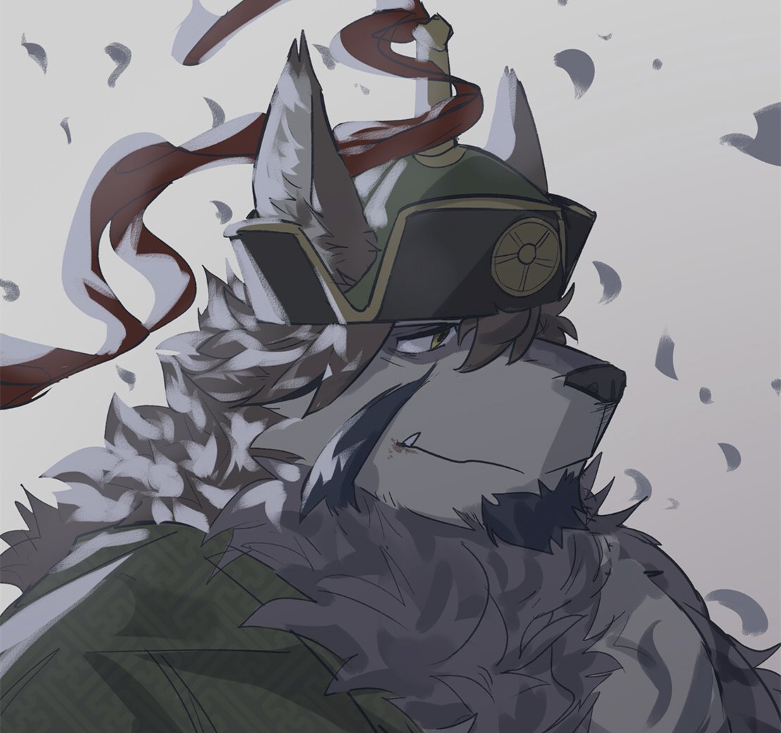 2019 anthro canid canine canis clothing fur male mammal sadonghao temujin tokyo_afterschool_summoners video_games white_fur wolf