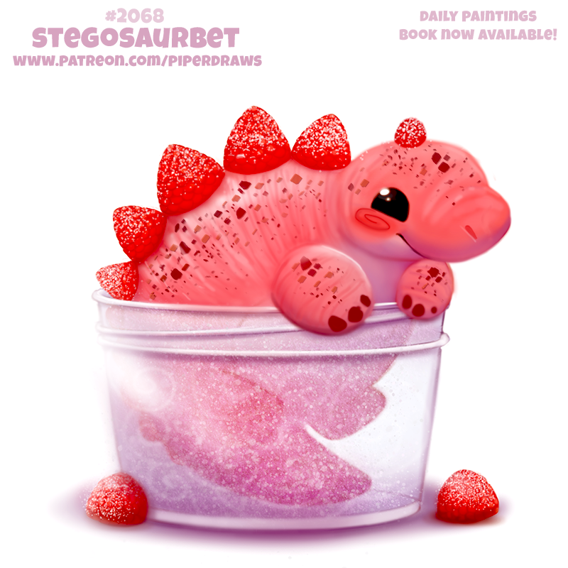 cryptid-creations dinosaur food food_creature fruit ornithischian plant reptile scalie smile solo sorbet stegosaurian stegosaurus strawberry thyreophoran url