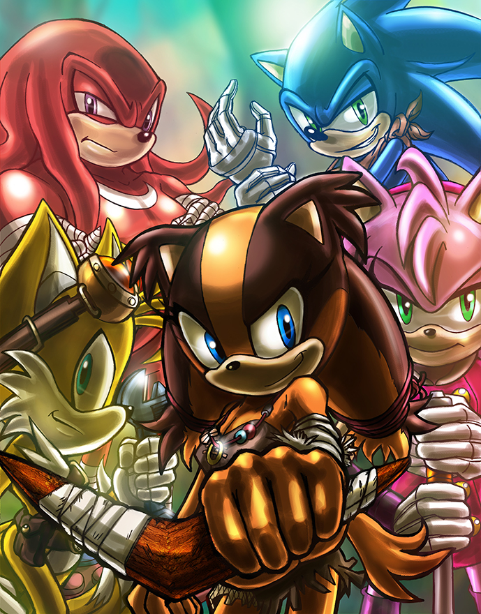 accessory amy_rose anthro badger blue_eyes canid canine clothing darkspeeds echidna eulipotyphlan eyewear female fox fur gloves goggles green_eyes group hair_accessory hairband handwear hedgehog holding_object knuckles_the_echidna male mammal miles_prower monotreme mustelid musteline purple_eyes sonic_(series) sonic_boom sonic_the_hedgehog sticks_the_jungle_badger video_games white_fur yellow_fur