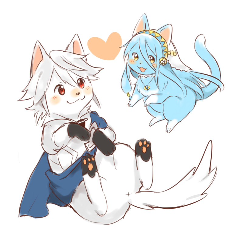&lt;3 anus azura_(fire_emblem) blue_fur blush canid canine canis clothing corrin domestic_cat domestic_dog duo felid feline felis female feral fire_emblem fire_emblem_fates fur jewelry male mammal necklace nintendo pawpads paws red_eyes simple_background video_games white_background white_fur x_anus あとまる