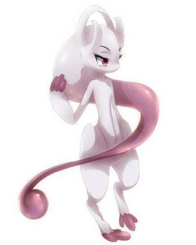 3_fingers 3_toes anthro better_version_at_source female fingers legendary_pok&eacute;mon mega_evolution mega_mewtwo mega_mewtwo_y nintendo pok&eacute;mon pok&eacute;mon_(species) sacredshedinja simple_background solo toes video_games