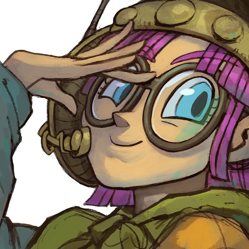 antenna blue_eyes chrono_trigger close-up eyebrows_visible_through_hair eyelashes female female_focus female_only garrett_hanna glasses hair hand_on_glasses happy helmet human looking_at_viewer lucca_ashtear microphone portrait purple_hair sleeves smile solo solo_focus square_enix video_games