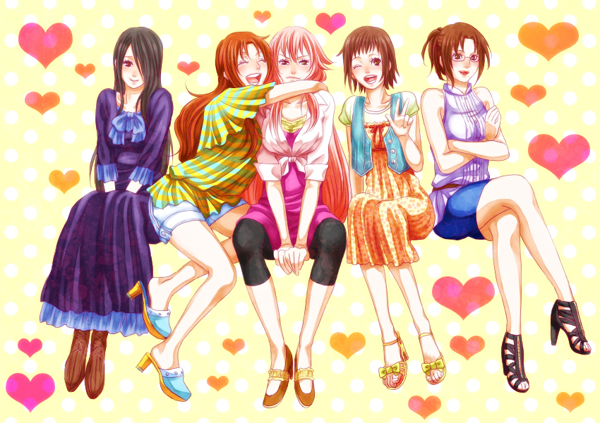 4girls bad_id bad_pixiv_id brother_and_sister crossdressing family imai_(wana) legs multiple_girls otoko_no_ko siblings sisters takanashi_izumi takanashi_kazue takanashi_kotori takanashi_kozue takanashi_nazuna takanashi_souta working!!