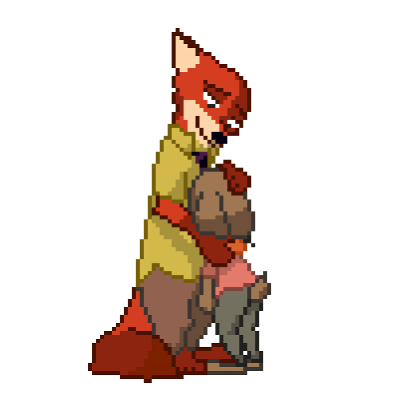 1:1 2019 ambiguous_gender animated anthro canid canine caress clothed clothing davidci_codex digital_media_(artwork) disney duo fox fully_clothed headpat hug judy_hopps lagomorph leporid loop male mammal nick_wilde pixel_(artwork) pixel_animation rabbit simple_background standing white_background zootopia