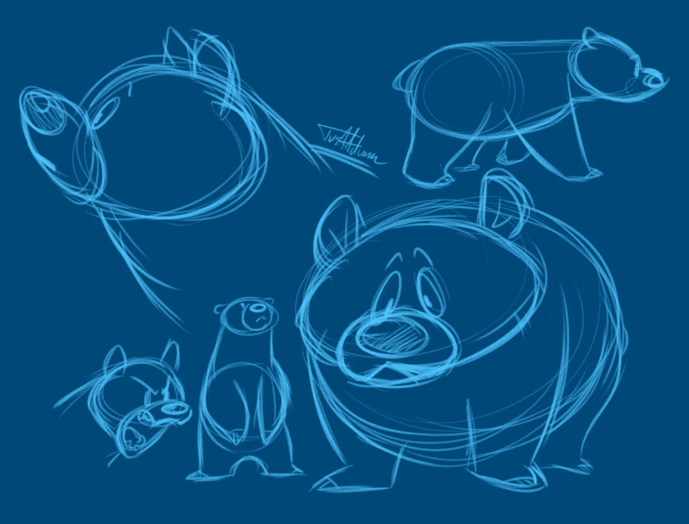 ambiguous_gender angry big_nose blue_background feral guide_lines justautumn mammal multiple_poses open_mouth pose signature simple_background sketch standing tongue ursid walking