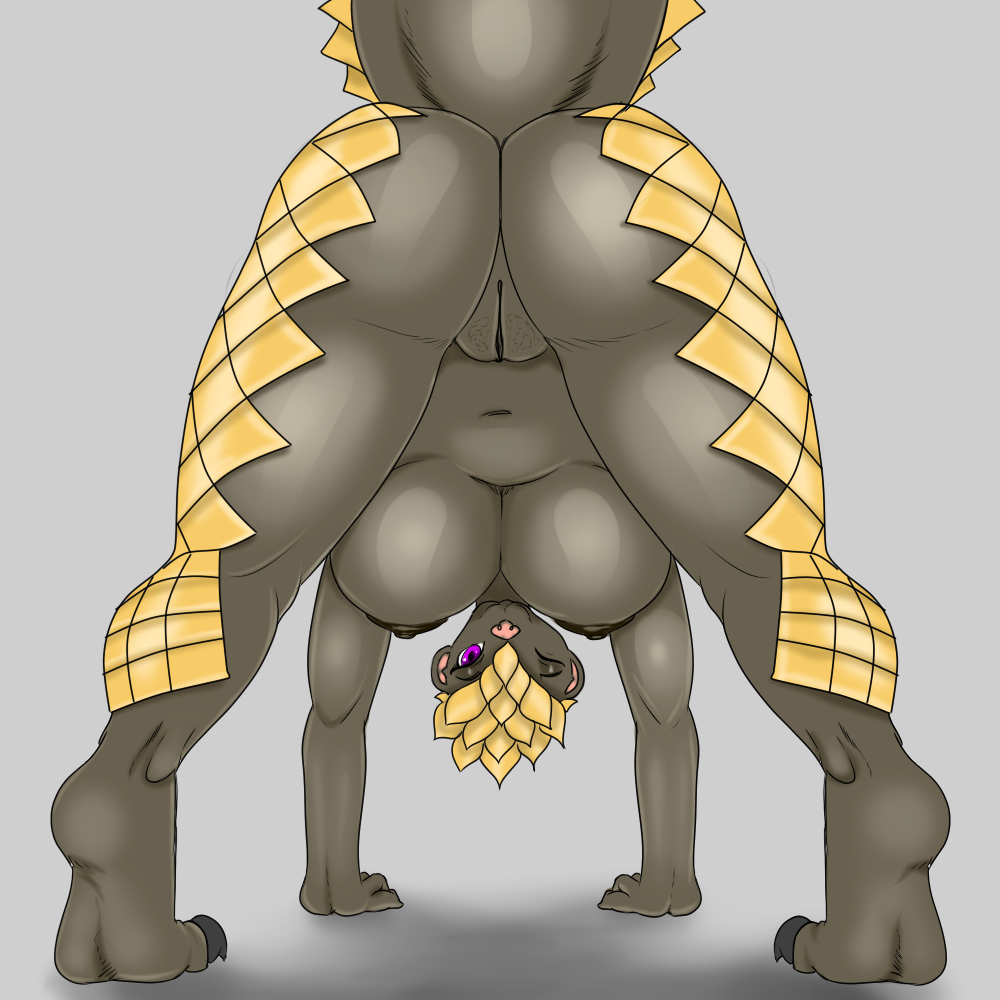 1:1 all_fours anthro armadillo big_breasts big_butt blackbetty breasts butt claws female looking_at_viewer mammal nipples one_eye_closed penny pussy scales smile solo spec_pangolin spread_legs spreading upside_down wink xenarthran