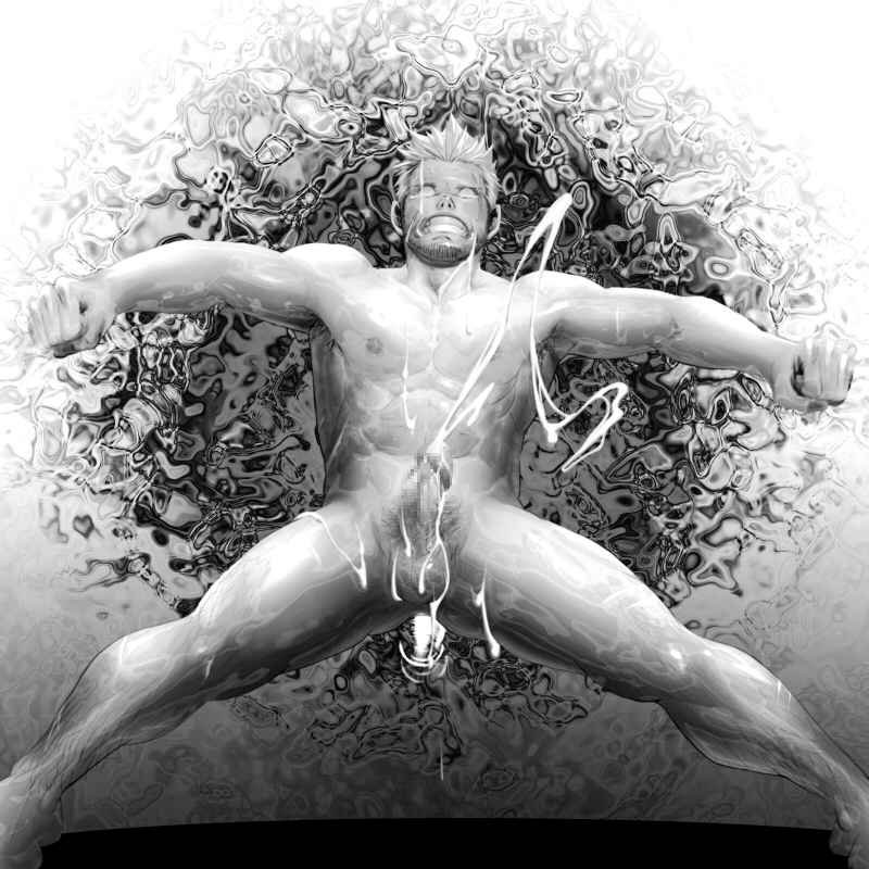 1boy anal bara black_and_white boy_rape cum dimension ejaculation empty_eyes itto_(mentaiko) male male_focus malesub mentaiko monochrome naked nude penis rape sketch slime solo spread_legs tentacle tentacles_on_male water what yaoi