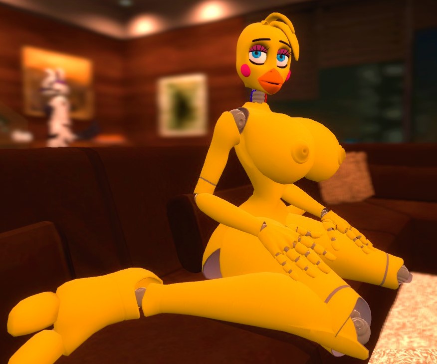 3d_(artwork) animatronic avian big_breasts bird breasts chica_(fnaf) chicken digital_media_(artwork) female five_nights_at_freddy's five_nights_at_freddy's_2 five_nights_at_freddy's_world galliform gallus_(genus) garry's_mod looking_at_viewer machine mammal nipples nude phasianid robot video_games