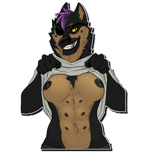 1:1 2017 8_breasts alpha_channel anthro beau_(williamca) breasts canid canine canis clothed clothing clothing_lift domestic_dog enro_the_mutt eye_patch eyewear female german_shepherd herding_dog mammal mohawk_(hairstyle) multi_breast multi_nipple nipples pastoral_dog presenting shirt shirt_lift simple_background smile smirk telegram topwear transparent_background white_background