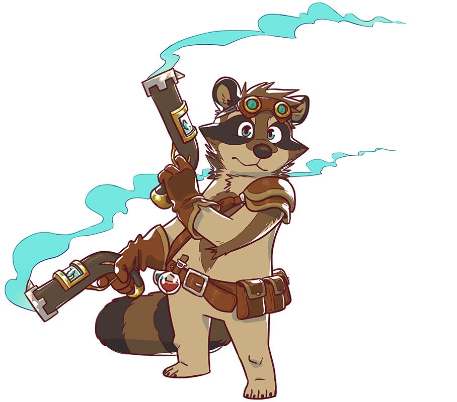 anthro brown_fur clothing fur gloves guaxraccoon gun handwear humanoid_hands male mammal procyonid raccoon ranged_weapon simple_background solo weapon white_background