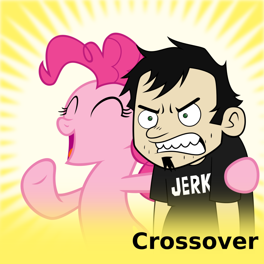 1:1 angry crossover dan_(dan_vs.) dan_vs. derpibooru duo female friendship_is_magic human mammal my_little_pony pinkie_pie_(mlp)