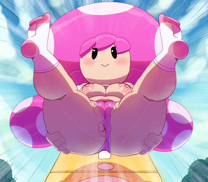 anus big_breasts big_butt blush bottomwear breasts butt butt_grab clothed clothing cloud female hand_on_butt holding_butt imminent_sex jumping legwear looking_at_viewer mammal mario_bros nintendo nipples not_furry panties partially_clothed presenting presenting_hindquarters pussy smile socks solo somescrub thick_thighs toad_(mario) toadette underwear video_games wide_hips