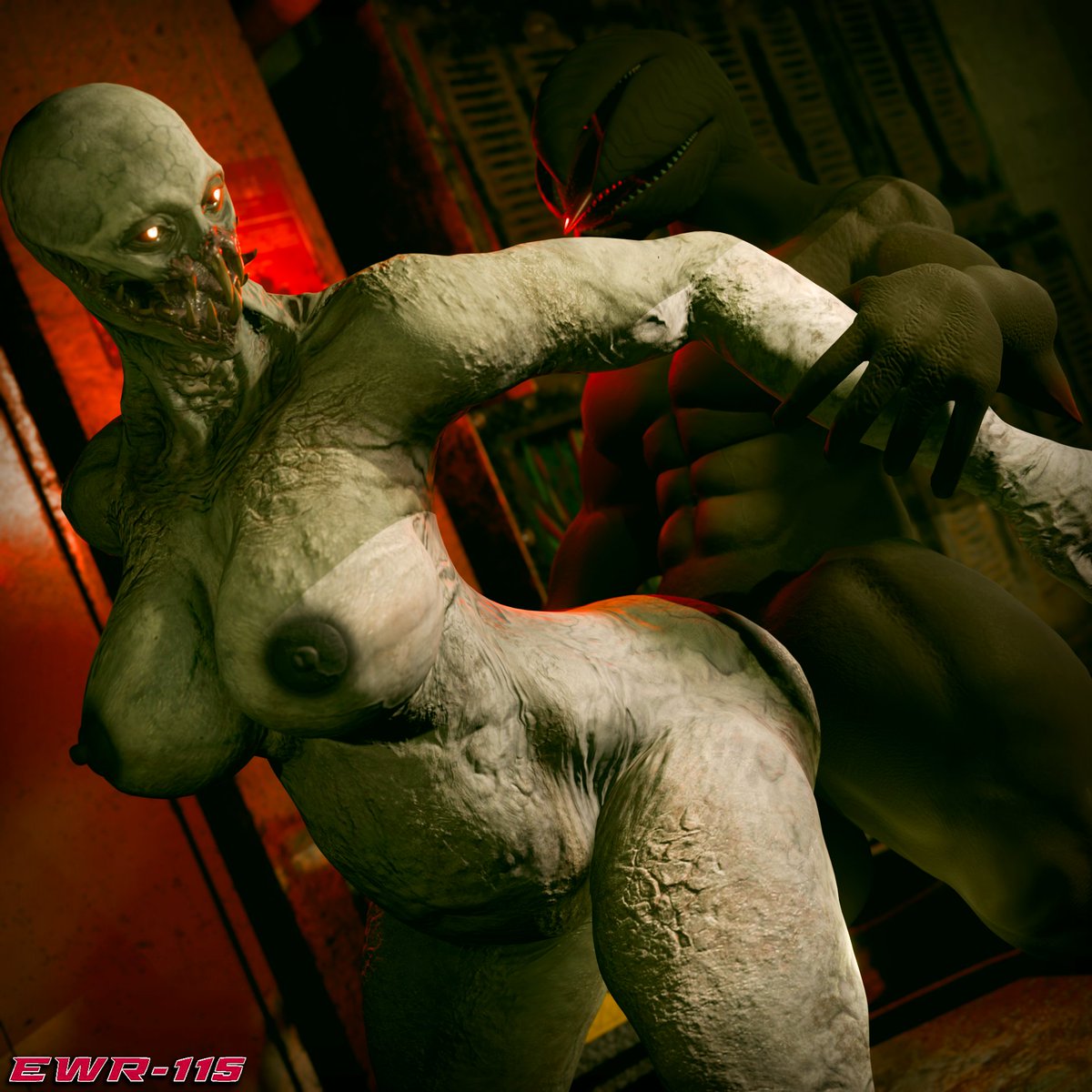 3d_(artwork) big_breasts breasts capcom claws crossover demogorgon detailed_background digital_media_(artwork) doggystyle duo erection ewr_115 fangs female female_penetrated from_behind_position genitals grey_body hi_res humanoid interspecies male male/female male_penetrating male_penetrating_female monster monstrous_humanoid muscular muscular_male nipples nude open_mouth penetration regenerator_(resident_evil) resident_evil sex stranger_things teeth teratophilia thick_thighs tongue tongue_out yellow_eyes