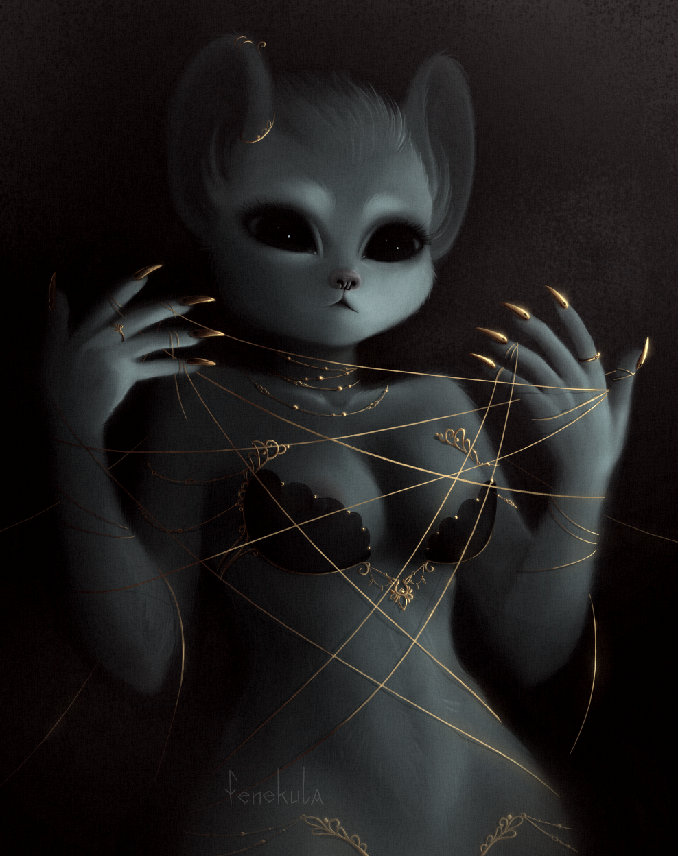2019 5_fingers anthro barbaris breasts clothed clothing digital_media_(artwork) female fenekula fingers fur gloria hi_res mammal mouse murid murine noir rodent simple_background solo threads