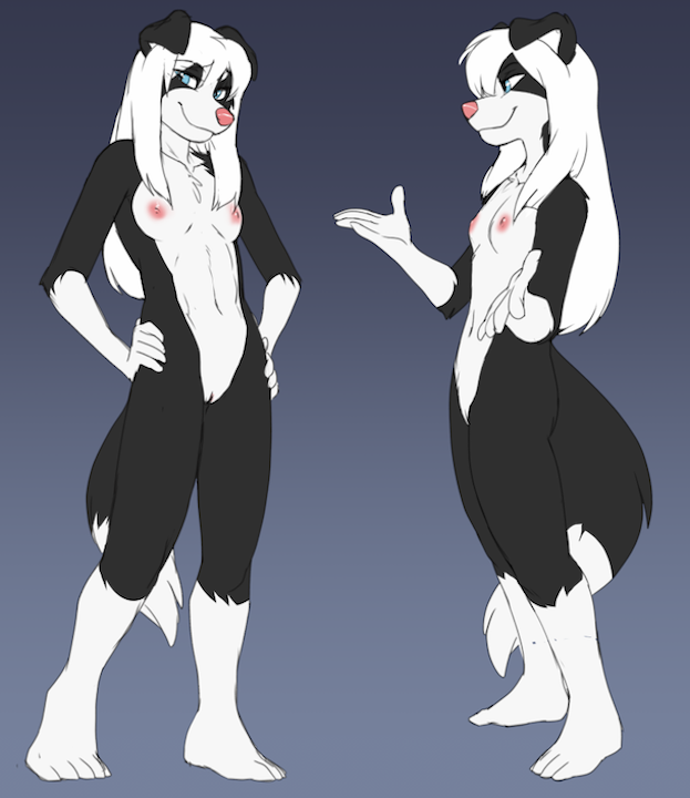 2019 alice_bellerose anthro areola black_body black_fur blue_eyes border_collie breasts canid canine canis cleft_of_venus collie dipstick_tail domestic_dog female fur gloves_(marking) hair herding_dog jailbird leg_markings mammal markings model_sheet multicolored_tail navel nipples nude pastoral_dog pink_nipples pink_nose pussy sheepdog small_breasts socks_(marking) solo white_body white_fur white_hair