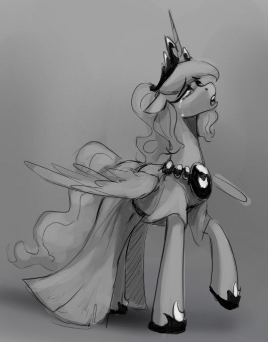 2019 anticularpony bodily_fluids crown crying equid feathered_wings feathers female feral friendship_is_magic hair horn jewelry mammal my_little_pony necklace princess_luna_(mlp) solo tears winged_unicorn wings