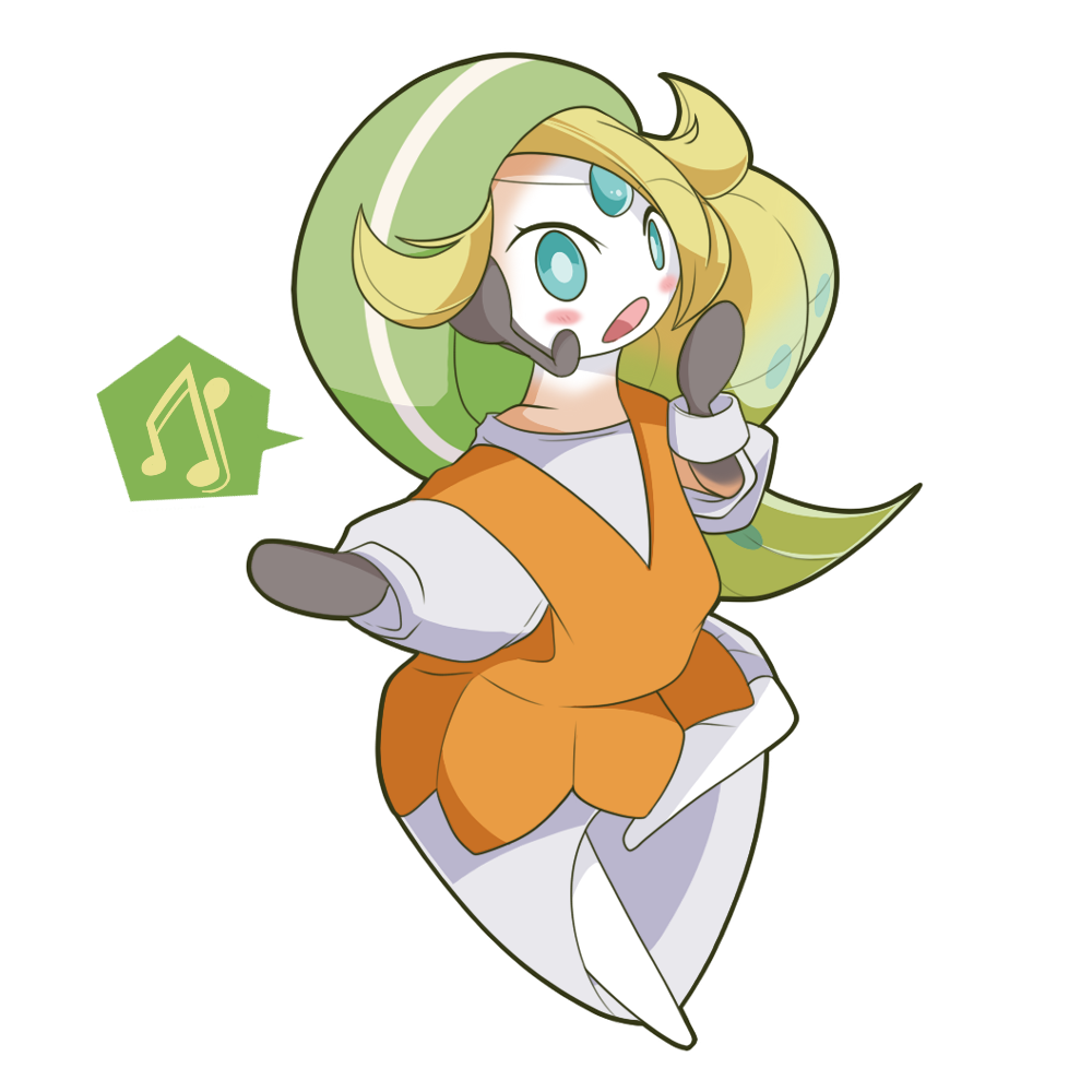 1:1 alpha_channel bianca_(pok&eacute;mon) blush female fezmangaka green_eyes green_hair hair human_to_humanoid humanoid legendary_pok&eacute;mon long_hair meloetta mid_transformation nintendo open_mouth pok&eacute;mon pok&eacute;mon_(species) shrinking simple_background solo species_transformation text transformation transparent_background video_games