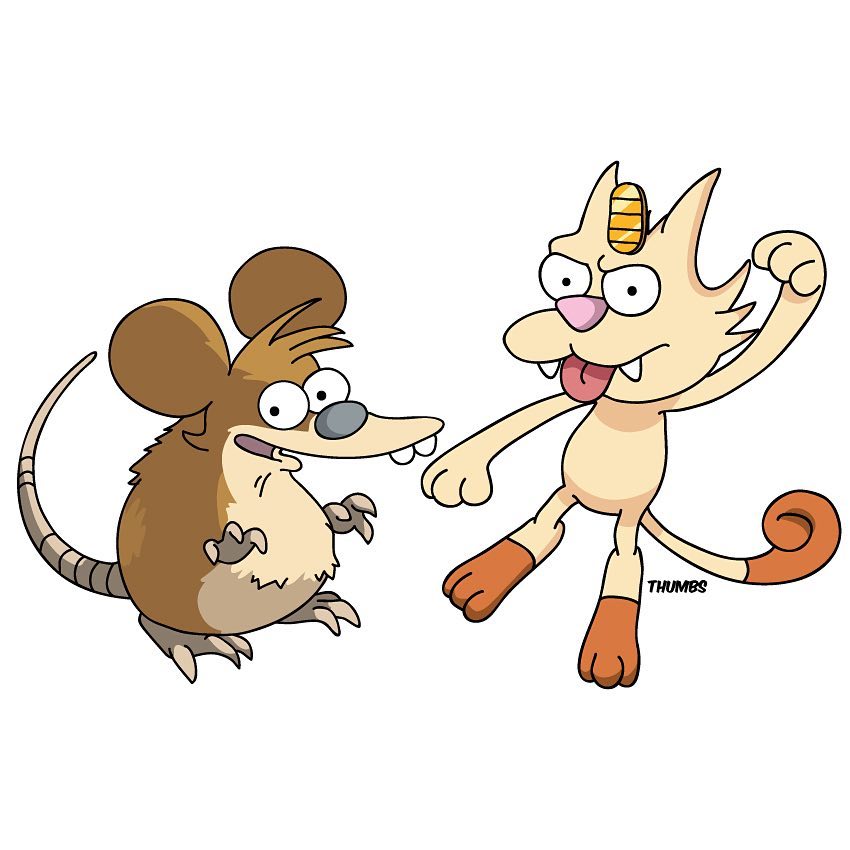 duo itchy_(the_simpsons) male meowth nintendo pok&eacute;mon pok&eacute;mon_(species) raticate scratchy_(the_simpsons) the_simpsons thumbs1 video_games what what_has_science_done