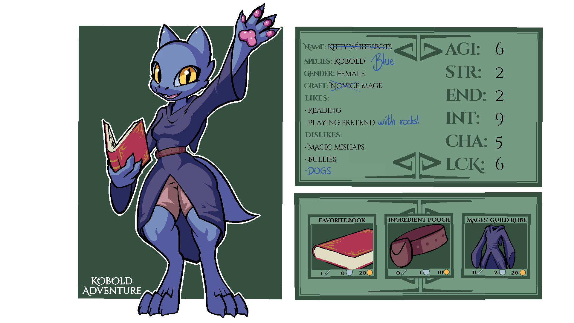 16:9 2019 3_toes 4_fingers alpha_channel anthro biped blue_(kobold_adventure) blue_body book bottomwear breasts claws clothed clothing digital_media_(artwork) english_text female fingers gesture hi_res kobold kobold_adventure medium_breasts model_sheet non-mammal_breasts pawpads quitetricky robe scalie shorts simple_background slit_pupils smile solo standing story story_in_description text toes transparent_background video_games waving yellow_eyes