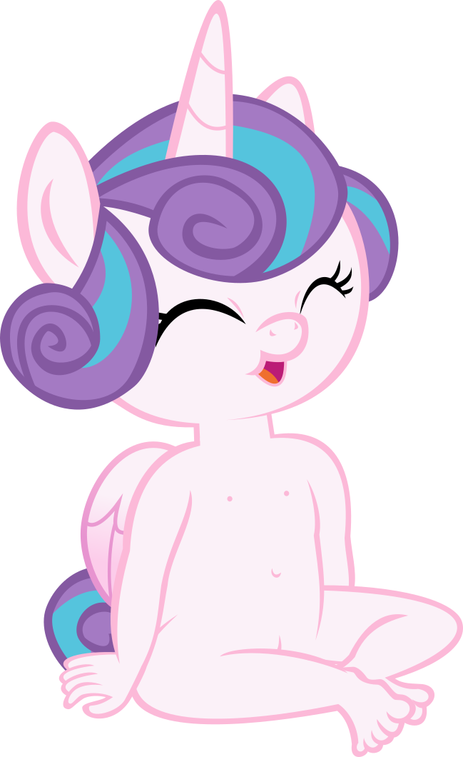 2019 alpha_channel anthro anthrofied baby barefoot cub equid equine feathered_wings feathers female flurry_heart_(mlp) friendship_is_magic giggling hair happy horn laugh mammal multicolored_hair my_little_pony nude papadragon69 pussy simple_background sitting transparent_background winged_unicorn wings young