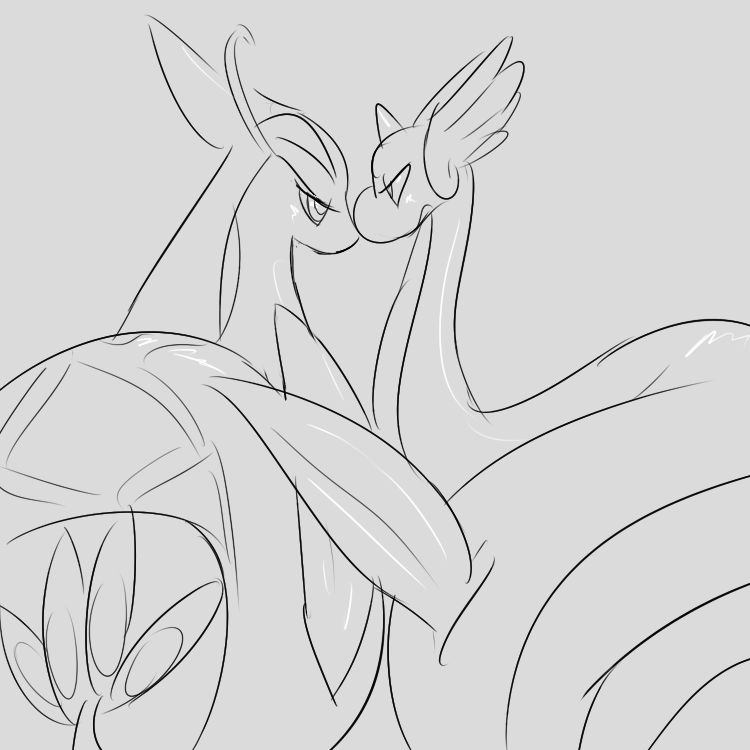 clade dragonair duo erection eye_contact feral frottage looking_at_another male male/male milotic monochrome nintendo penis pok&eacute;mon pok&eacute;mon_(species) reptile scalie sex simple_background sketch snake tapering_penis video_games