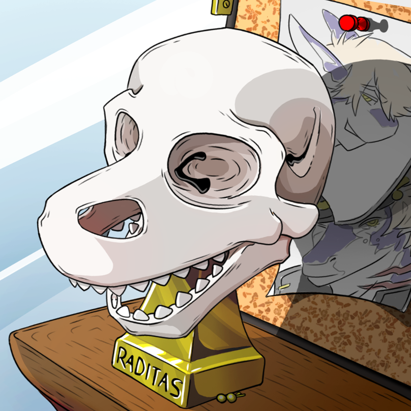 anthro award bone digital_media_(artwork) fish gwyvern male marine raditas shark skull teeth trophy