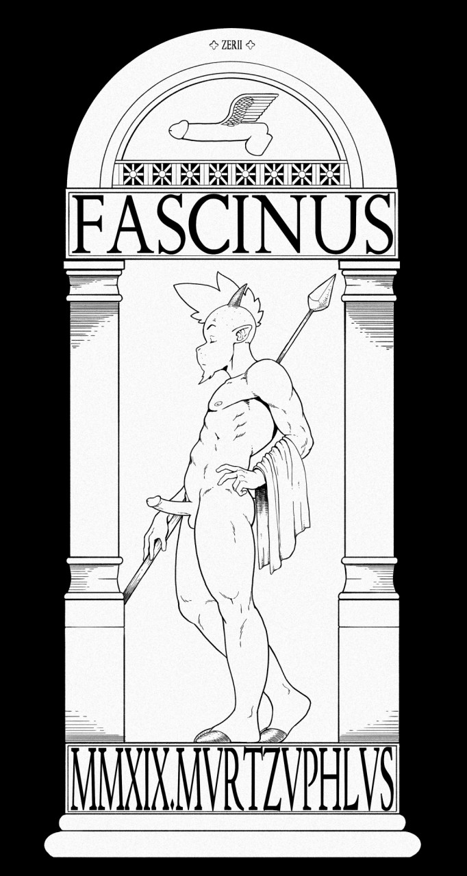 2019 5_fingers anthro balls digital_media_(artwork) erection eyes_closed fingers fur hair hi_res jelly_shades male mammal melee_weapon mohawk_(disambiguation) mourtzo_(jelly_shades) nude penis polearm roman simple_background solo spear warrior weapon