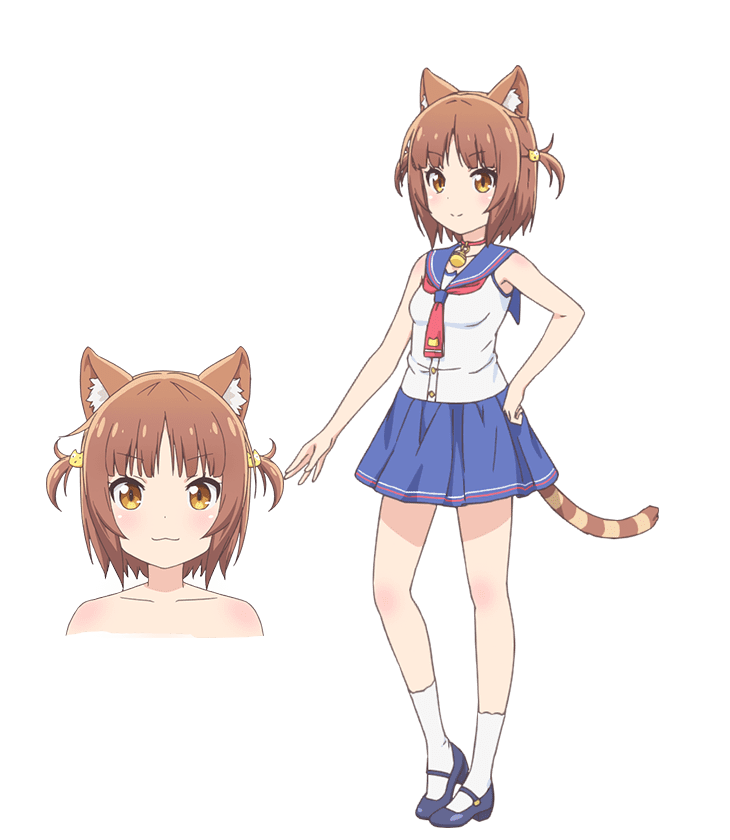 1girl azuki_(sayori) brown_eyes brown_hair nekopara official_art short_hair