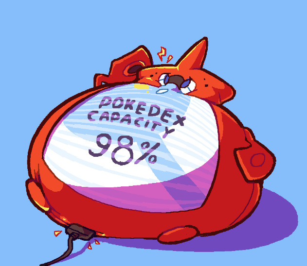 2016 animate_inanimate belly big_belly bootfromtv english_text inflation nintendo overweight plug pok&eacute;mon pok&eacute;mon_(species) rotom rotom_pok&eacute;dex simple_background solo text video_games