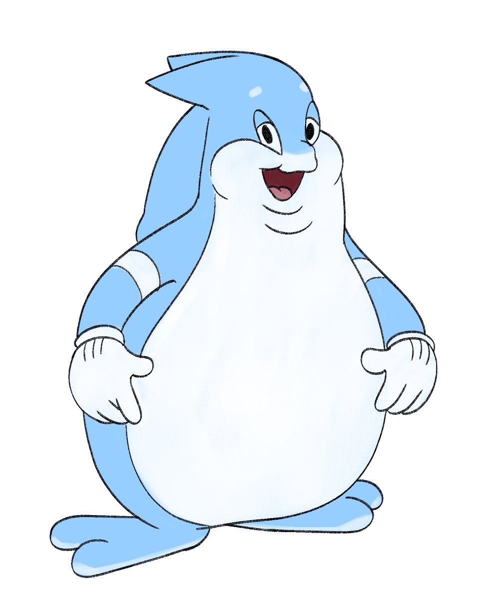 2018 2_toes 4_fingers alien ambiguous_gender big_chungus biped clothing fingers gloves handwear hi_res looking_at_viewer meme open_mouth overweight overweight_ambiguous parody puwa simple_background skoon_(character) solo sqoon toes white_background