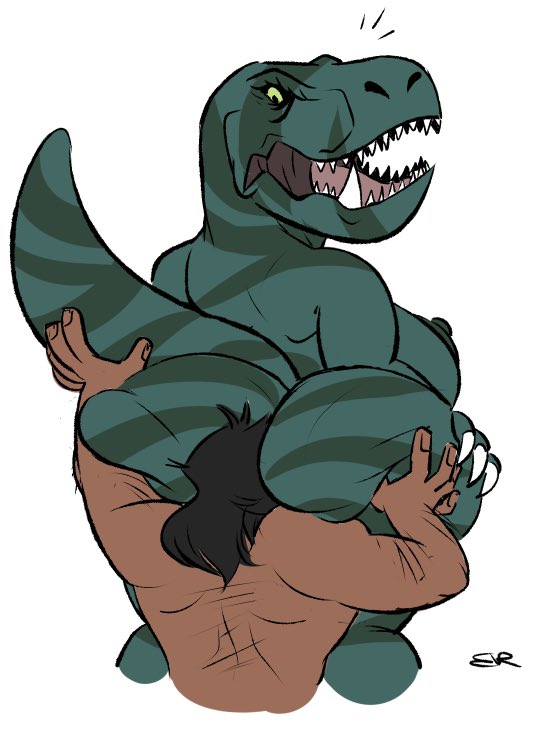 anthro big_breasts big_butt breasts butt dinosaur evrdraws fang_(primal) female human human_on_anthro interspecies male male/female mammal primal_(series) reptile scalie spear_(primal) stinkface theropod tyrannosaurid tyrannosaurus tyrannosaurus_rex