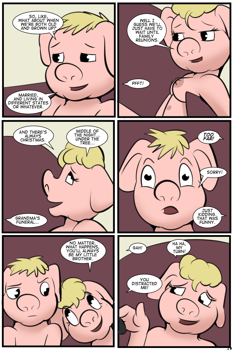 age_difference anthro breasts brother brother_and_sister cub domestic_pig hi_res mammal multi_nipple nipples pork_butt sibling sister study_partners suid suina sus_(pig) thunderouserections young
