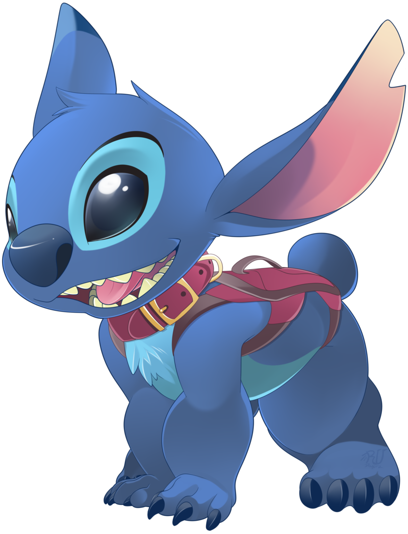 2015 4_fingers 4_toes alien all_fours big_head black_eyes blue_body blue_fur blue_nose claws collar digital_media_(artwork) disney experiment_(lilo_and_stitch) fingers fur harness lilo_and_stitch long_ears male mammal notched_ear nude open_mouth open_smile rudragon sharp_teeth simple_background smile solo stitch_(lilo_and_stitch) teeth toes tongue toony white_background