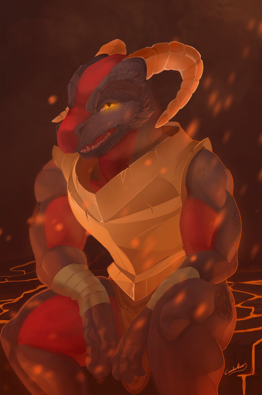 armor hi_res kobold male painted sajik sitting syrus