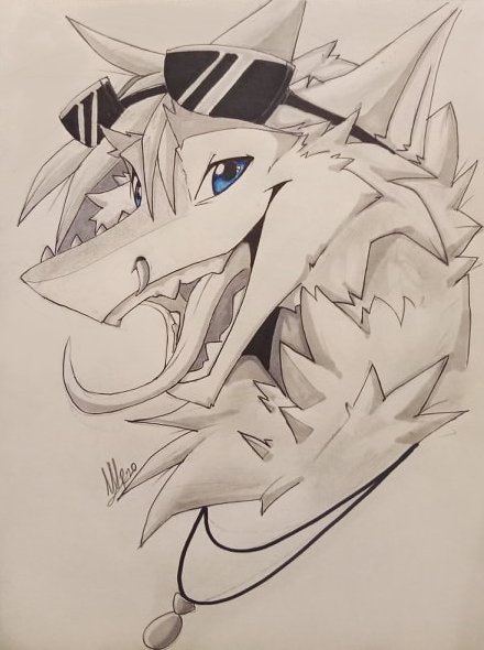 ambiguous_gender blue_eyes eyewear looking_at_viewer open_mouth sergal solo sunglasses teeth tongue wolflady