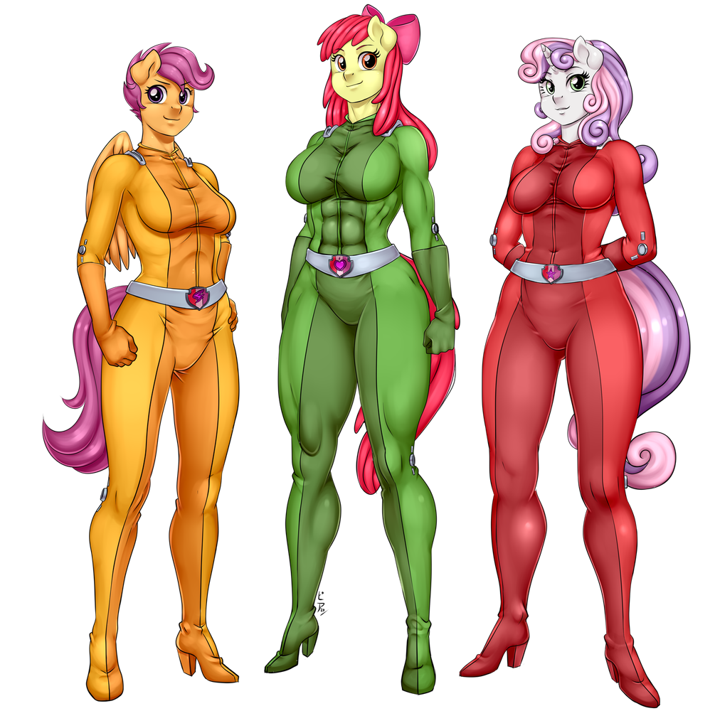 2020 abs accessory aged_up alex_(totally_spies) alpha_channel amber_eyes anthro anthrofied apple_bloom_(mlp) big_breasts bodysuit breasts clothed clothing clover_(totally_spies) curled_hair curvy_figure cutie_mark_crusaders_(mlp) digital_media_(artwork) earth_pony equid equine feathered_wings feathers female footwear friendship_is_magic fur green_eyes group hair hair_accessory hair_bow hair_ribbon hand_on_hip hands_behind_back high_heels horn horse long_hair looking_at_viewer mammal multicolored_hair multicolored_tail muscular muscular_female my_little_pony orange_body orange_fur pia-sama pony pterippus purple_eyes purple_hair red_hair ribbons sam_(totally_spies) scootaloo_(mlp) shoes short_hair simple_background size_difference skinsuit smile sweetie_belle_(mlp) thick_thighs tight_clothing totally_spies transparent_background two_tone_hair unicorn voluptuous white_body white_fur wide_hips wings yellow_body yellow_fur